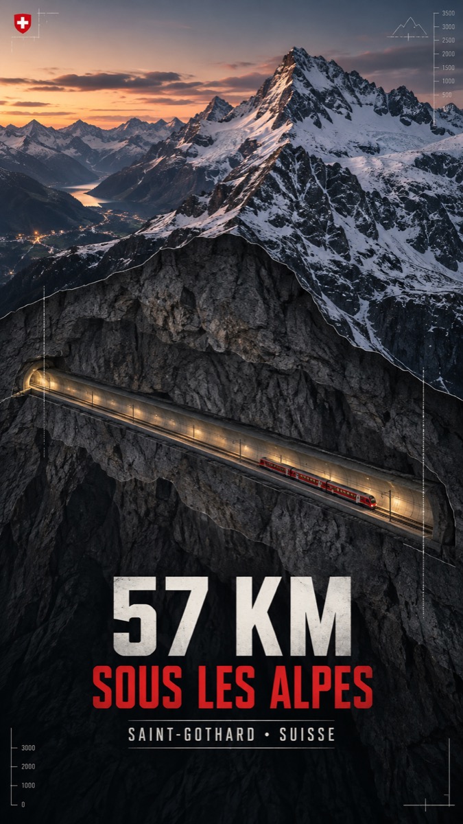 Illustration IA : Tunnel de base du Saint-Gothard : traverser les Alpes autrement